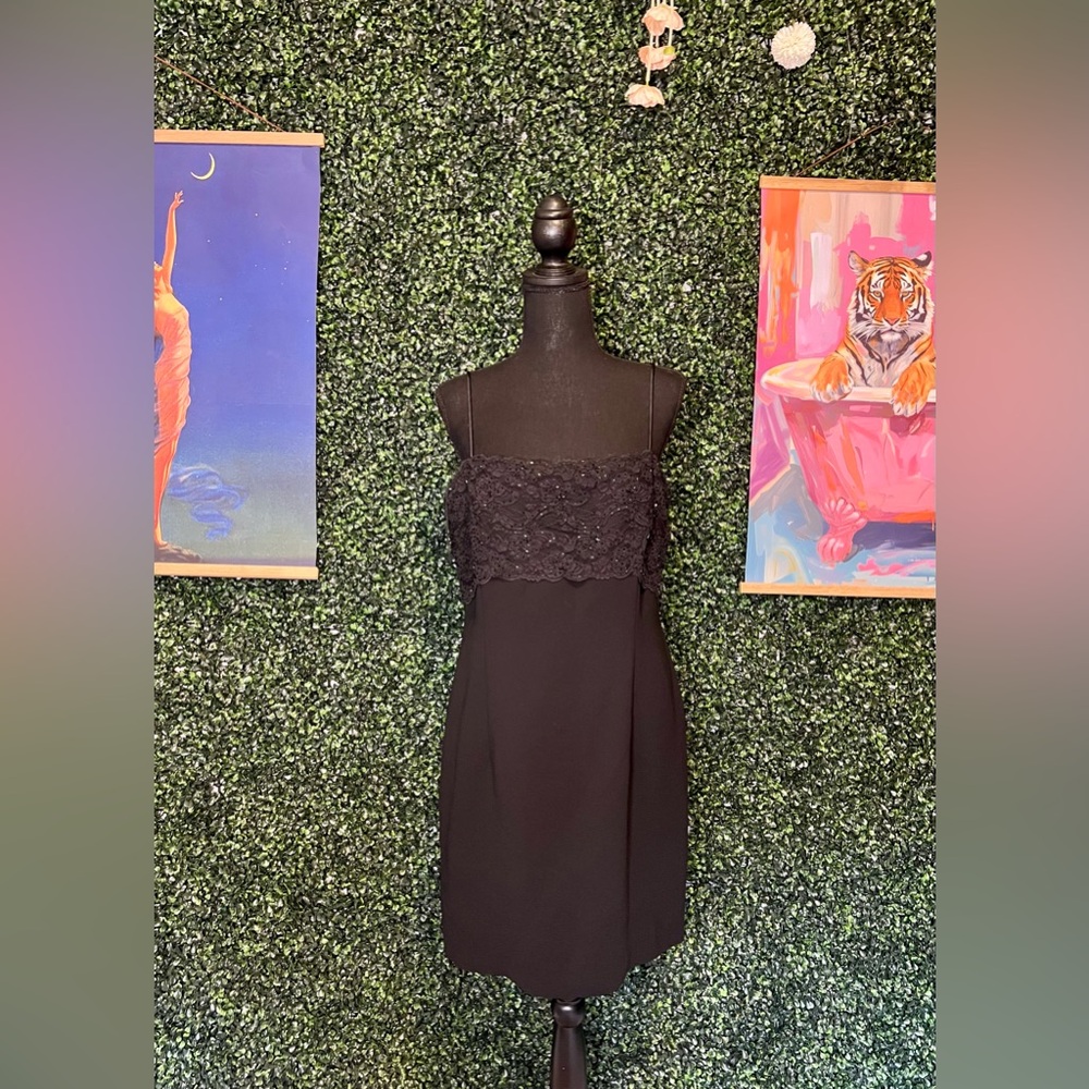 VINTAGE | Donna Morgan Lace & Beaded LBD